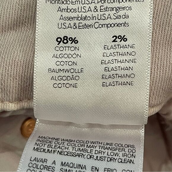 Mother Jeans High-Waisted Looker Dagger Ankle Fray Blush Women's 25 Light Pink - Picture 9 of 16